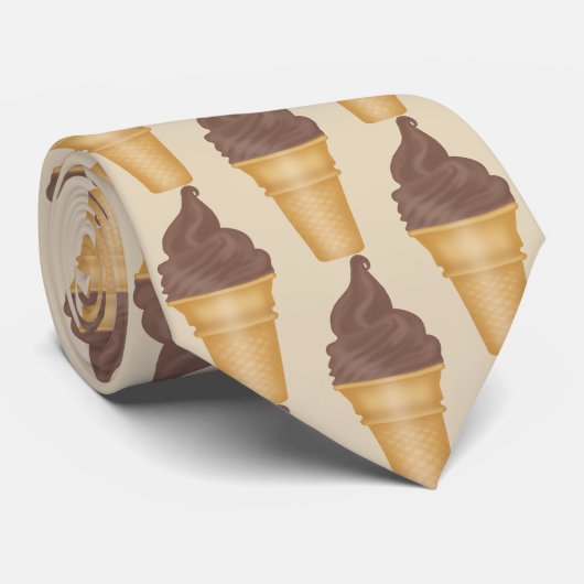 Fun Chocolate Eis Shop gekachelte Krawatte (Gerollt)