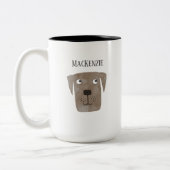 Fun Chocolate Labrador Retriever Dog Personalized Zweifarbige Tasse (Links)