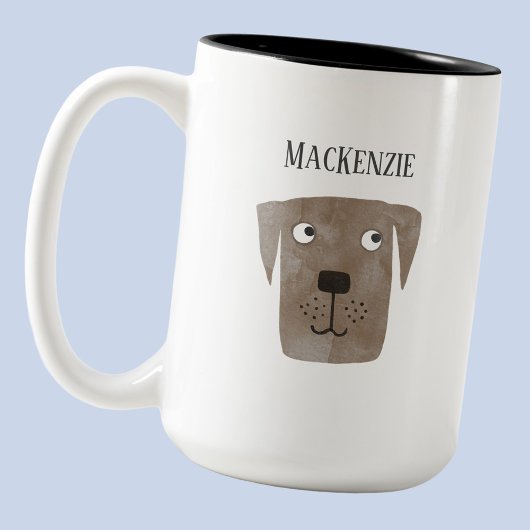 Fun Chocolate Labrador Retriever Dog Personalized Zweifarbige Tasse