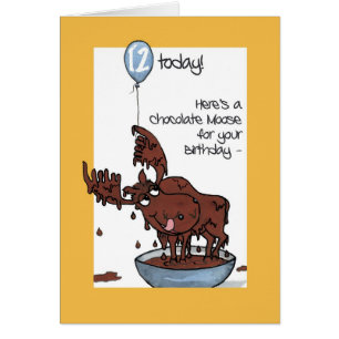 Fun Chocolate Moose with Balloon 12th Birthday