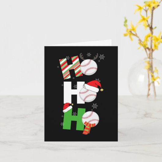 Fun Christmas Baseball Pajamas Player Matching Tee Karte (Gelbe Blume)