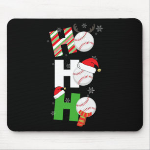 Fun Christmas Baseball Pajamas Player Matching Tee Mousepad