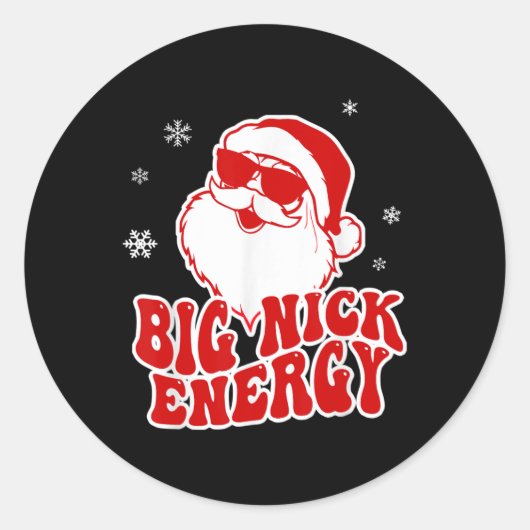 Fun Christmas Big Nick Energy Santa Naughty Adult Runder Aufkleber (Vorderseite)