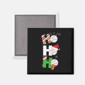 Fun Christmas Bysebyll Pajamas Player Matching Tee Magnet (Vorderseite/Rückseite)