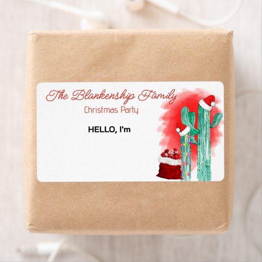 Fun Christmas Cactus Paper Label Tag (Insitu)