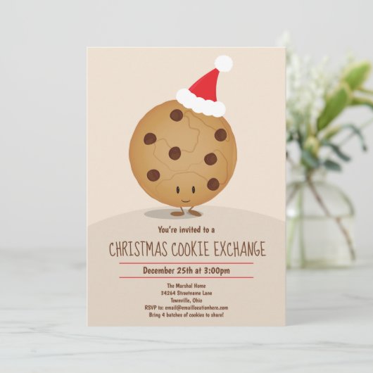 Fun Christmas Cookie Exchange Einladung (Stehend Vorderseite)