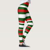 Fun Christmas Deck the Halls Crew Red Green Stripe Leggings (Rechts)
