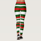 Fun Christmas Deck the Halls Crew Red Green Stripe Leggings (Rückseite)