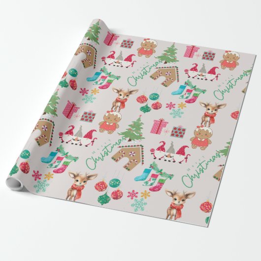 FUN CHRISTMAS FESTIVES JOY GIFT WRAPPING PAPIER GESCHENKPAPIER (Ungerollt)