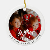 Fun Christmas Foto Keramik Ornament (Vorne)