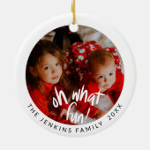 Fun Christmas Foto Keramik Ornament (Hinten)