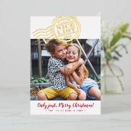 FUN CHRISTMAS FOTO niedliche Kinder Schöne Liste B Folien Feiertagskarte