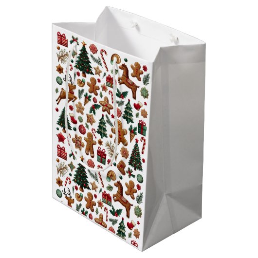 Fun Christmas Geschenktasche Mittlere Geschenktüte (Rückseite Schrägansicht)