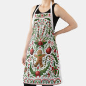 Fun Christmas Gingerbread Man Candy Cane Ornaments Schürze (InSitu)