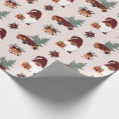 Fun Christmas Gnome Illustration Geschenkpapier (Ecke)