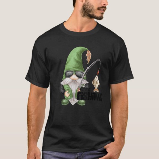 Fun Christmas Gone Fishing Gnome Fisherman Friends T-Shirt (Vorderseite)