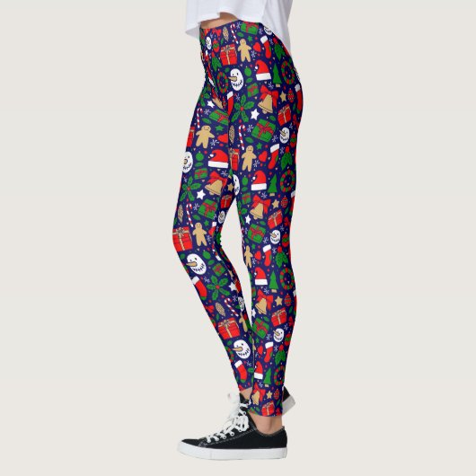 Fun Christmas Icon Muster Leggings (Links)