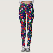 Fun Christmas Icon Muster Leggings (Vorderseite)