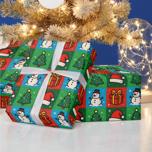 Fun Christmas Icons Wrapping Paper Geschenkpapier (Feiertage)
