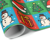 Fun Christmas Icons Wrapping Paper Geschenkpapier (Rolleneckpunkt)