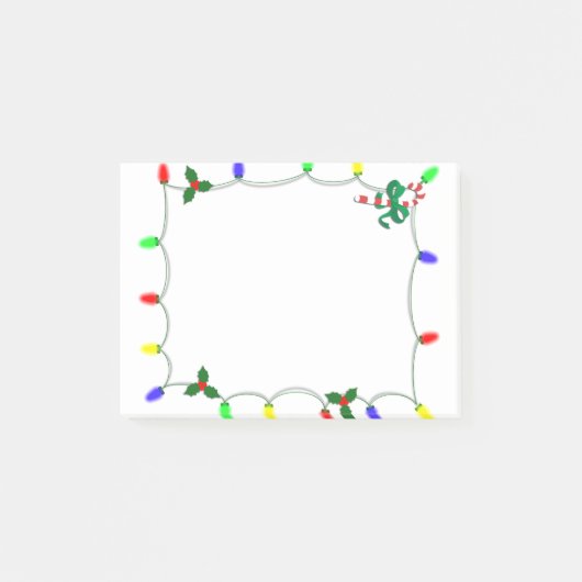 Fun Christmas Light Boarder Post-it Klebezettel (Vorderseite)