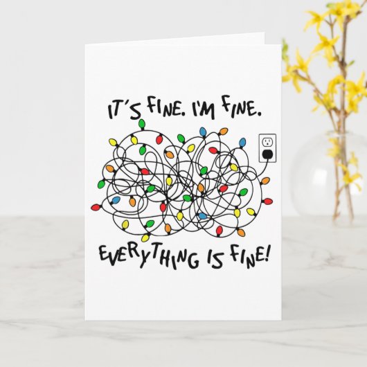 Fun Christmas Lights Its Fine Im Fine Everything I Karte (Gelbe Blume)