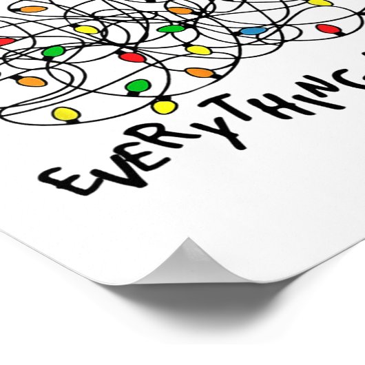 Fun Christmas Lights Its Fine Im Fine Everything I Poster (Ecke)