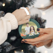 Fun Christmas Llama Reindeers & Sleigh Two Photo Ornament