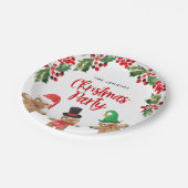 Fun Christmas Party Paper Plate Pappteller (Schrägansicht)