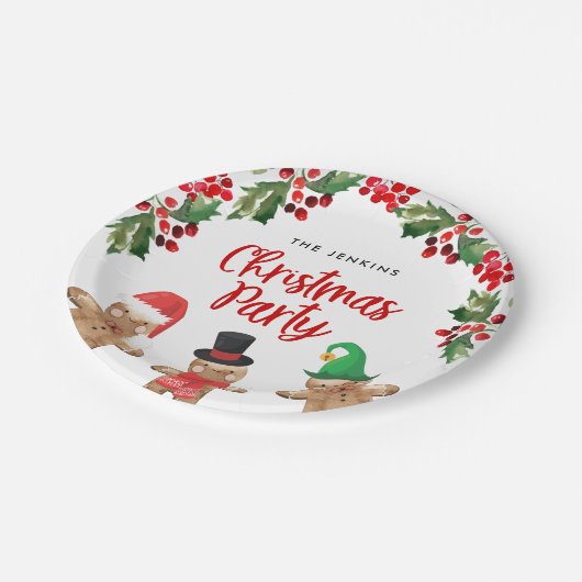 Fun Christmas Party Paper Plate Pappteller (Schrägansicht)