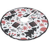 Fun Christmas Pattern Xmas Tree Weihnachtsmannmütz Polyester Weihnachtsbaumdecke (Schrägansicht)