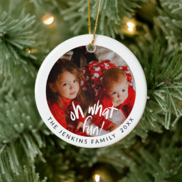 Fun Christmas Photo Keramik Ornament