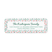 Fun Christmas Polka Dots Rücksendeadresse Label (Vorne)