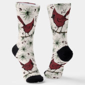 Fun Christmas Red Kardinal Animal Socken (Gewinkelt)