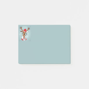 Fun Christmas Rentier Santa Animal Art Post-it Klebezettel