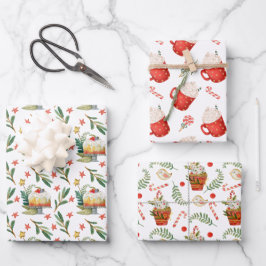 Fun Christmas Süßigkeiten Food Pattern Sortiment Geschenkpapier Set