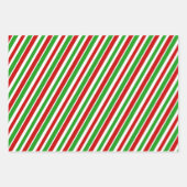 Fun Christmas Themed Colors Stripes Muster Geschenkpapier Set (Vorderseite 3)