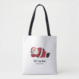 fun christmas tote bag santa humorous funny tasche