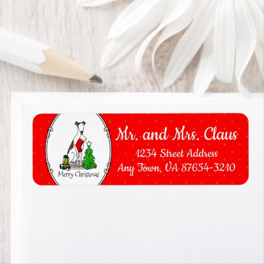 Fun Christmas Tree 2 Greyhound Hund (gebürstet wei (Insitu)