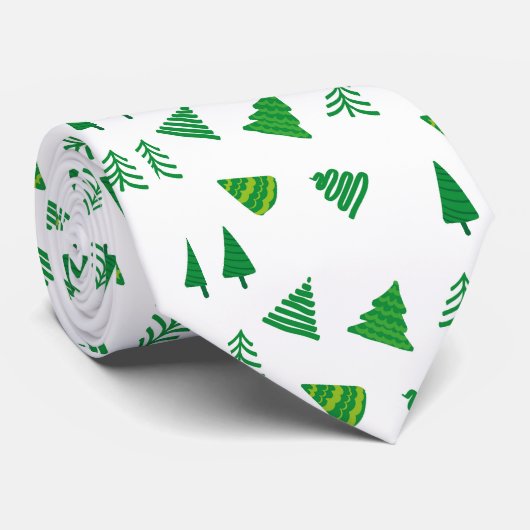 Fun Christmas Tree Design Krawatte (Gerollt)