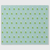 Fun Christmas Tree Pattern - Aqua Green Christmas Geschenkpapier (Flach)