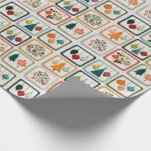 Fun Christmas Tree Pattern Grid Art Geschenkpapier (Ecke)