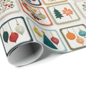 Fun Christmas Tree Pattern Grid Art Geschenkpapier (Rolleneckpunkt)