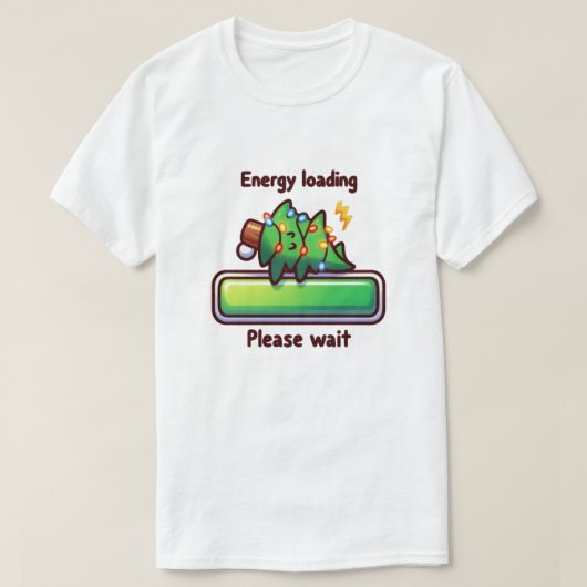 Fun Christmas Tree Saison Loading Progress Bar T-Shirt (Design vorne)