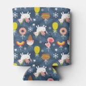 Fun Christmas Unicorns und Flamingos Muster Dosenkühler (Rückseite)