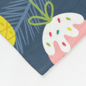 Fun Christmas Unicorns und Flamingos Muster Fleecedecke (Ecke)