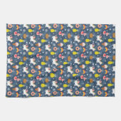 Fun Christmas Unicorns und Flamingos Muster Geschirrtuch (Horizontal)