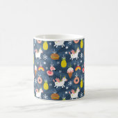 Fun Christmas Unicorns und Flamingos Muster Kaffeetasse (Mittel)