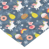 Fun Christmas Unicorns und Flamingos Muster Kurzer Tischläufer (Ecke)