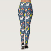 Fun Christmas Unicorns und Flamingos Muster Leggings (Rückseite)